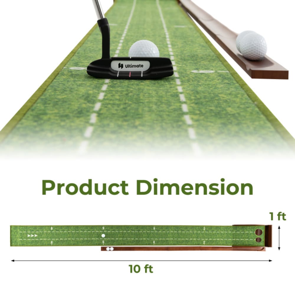 Golf Putting Mat Practice Training Aid With Auto Ball Return And 2/3 Hole Sizes_voghion.com